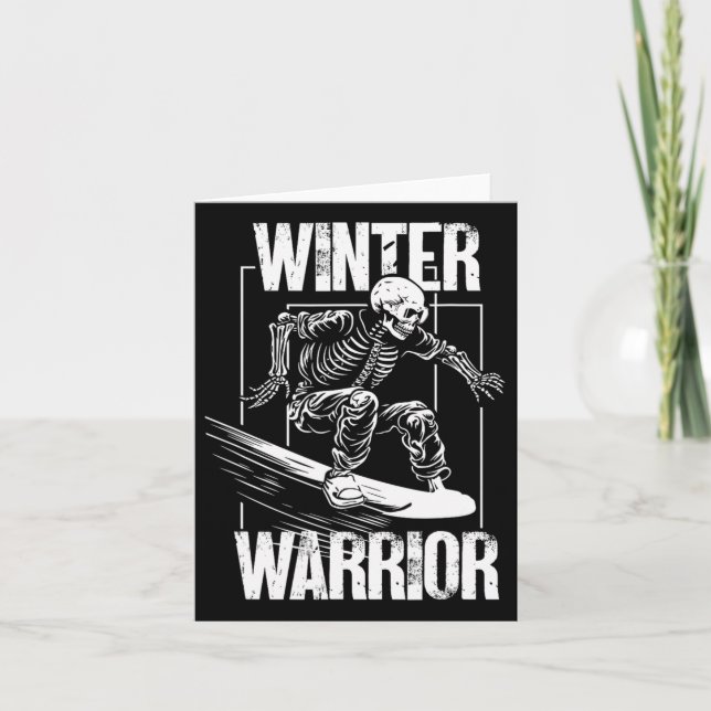 Winter Warrior Snowboarding Skeleton Snowboarder Kort (Framsida)