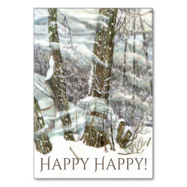 Winter Watercol-målning Bordsnummer