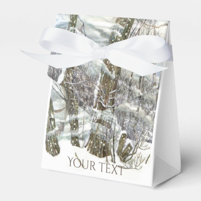 Winter Watercol-målning Presentaskar (Framsidan Sidan)
