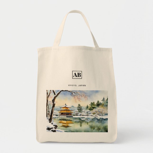 Winter Watercolor Art - Tote Bag Tygkasse (Framsidan)