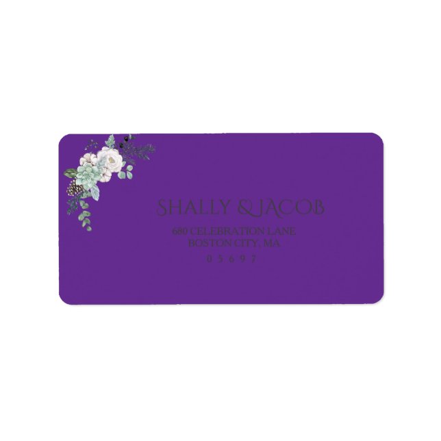 Winter Watercolor Bröllop Adressetikett (Framsidan)