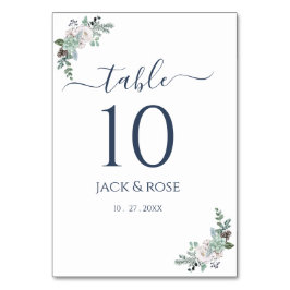 Winter Watercolor Bröllop Bordsnummer