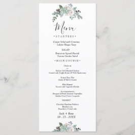 Winter Watercolor Bröllop Meny