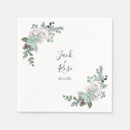 Winter Watercolor Bröllop Pappersservett