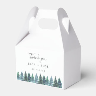 Winter Watercolor Bröllop Presentaskar