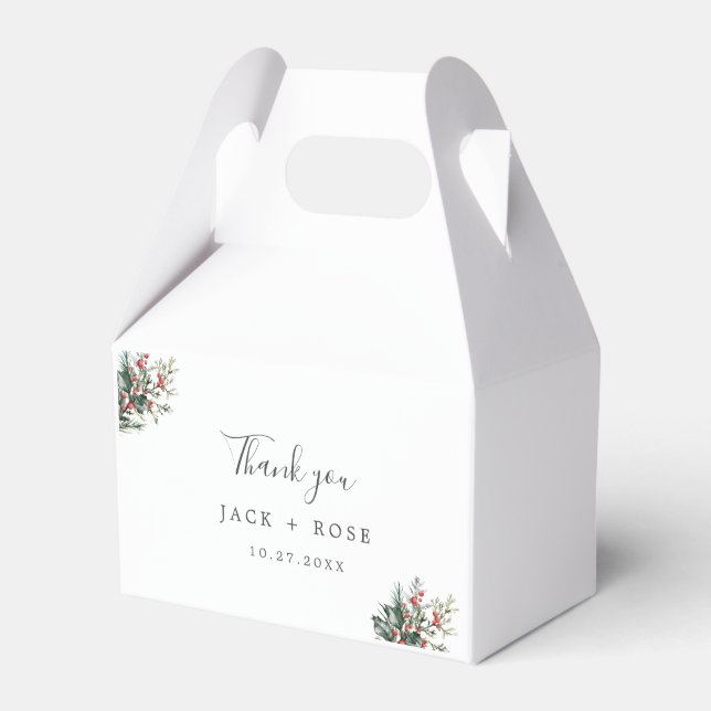 Winter Watercolor Bröllop Presentaskar (Framsidan Sidan)