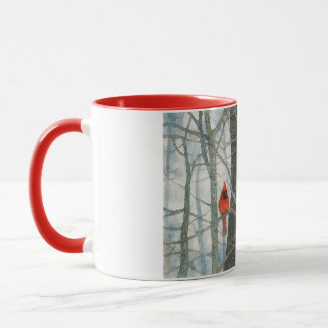 Winter Watercolor Cardinals Mugg (Vänster)