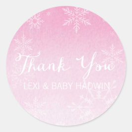 Winter Watercolor | Favoritmärke för babyskor Runt Klistermärke