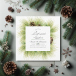 Winter Watercolor Gräs Bridesmaids Luncheon Inbjudningar<br><div class="desc">grönt av trendigets färgrutor och vita vinterbrigader inbjuder till luncheon-vattenfärgen gräs cones.</div>