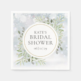 Winter Watercolor Greenery Möhippa Pappersservett