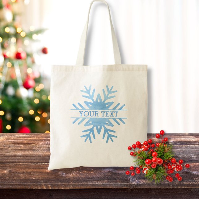 Winter Watercolor Helgdag Snowflake Personlig Tygkasse (Skapare uppladdad)