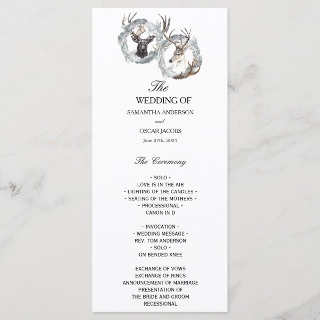 Winter Watercolor Hjort Wandan Silver Meny (Framsida)