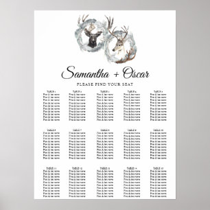 Winter Watercolor Hjort Wandan Silver Poster
