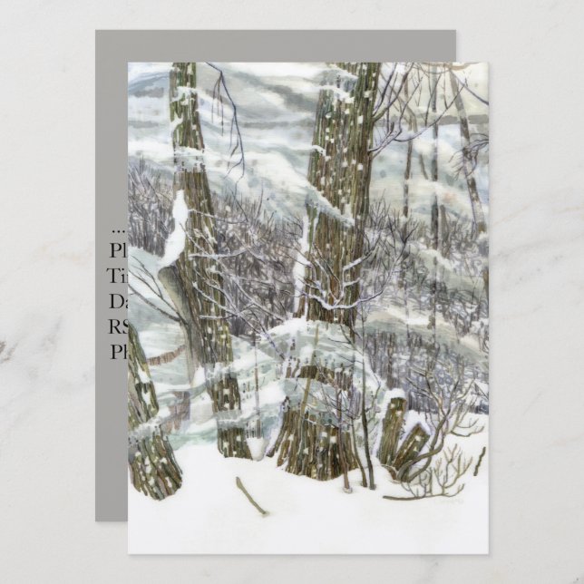 Winter Watercolor Inbjudningar (Fram/baksida)