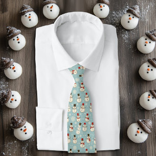 Winter Watercolor Whimsical Snögubbe Tie Slips