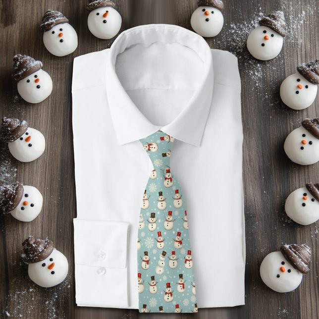 Winter Watercolor Whimsical Snögubbe Tie Slips (Skapare uppladdad)