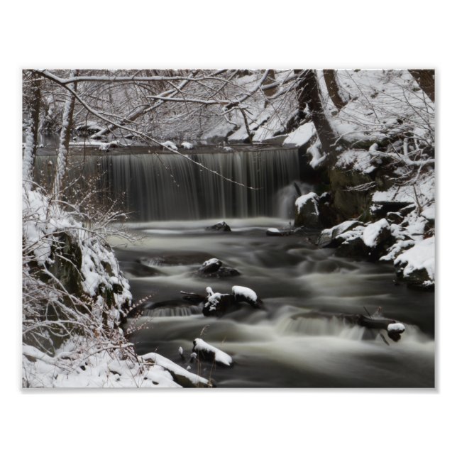 Winter Waterfall Fototryck (Framsidan)