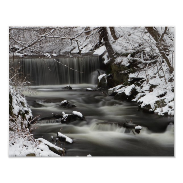 Winter Waterfall-utskrift Fototryck (Framsidan)