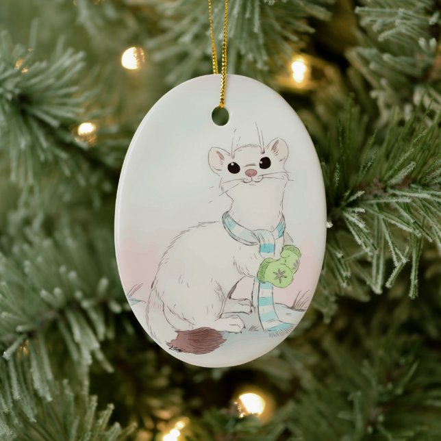Winter Weasel Julgran Ornament (Träd)