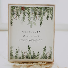 Winter Wedding Bathroom Basket-tecken Poster