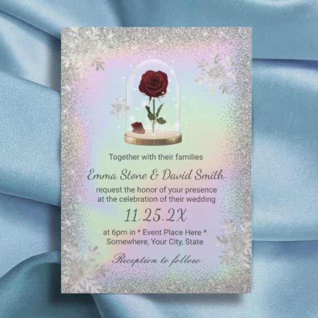 Winter Wedding Beauty Ro Dome HoloGraph Inbjudningar (Skapare uppladdad)