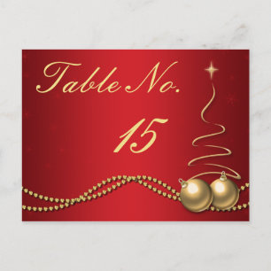 Winter Wedding Bordsnummer - Deep Red & Guld