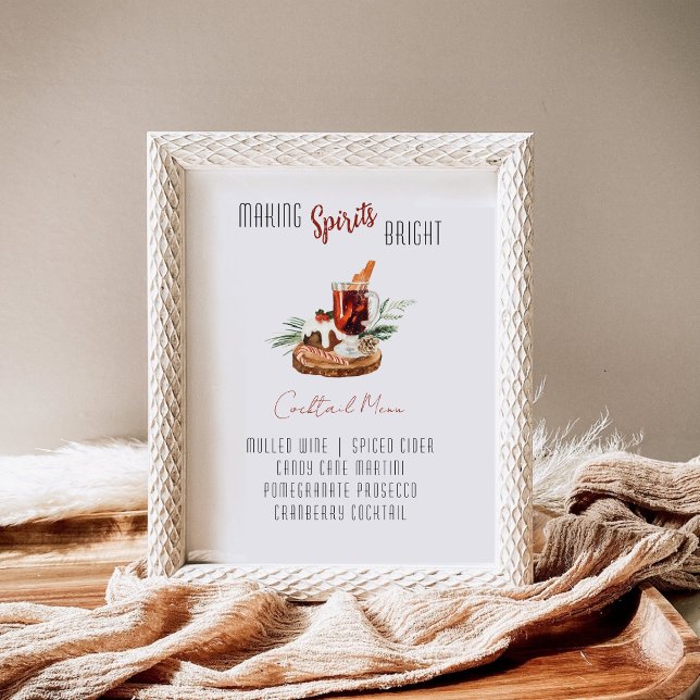Winter Wedding Cocktail Bar Menu Party Sign (Skapare uppladdad)
