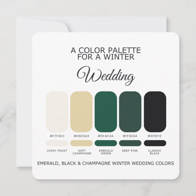 Winter Wedding Color Palette 2026 Card Inbjudningar (Framsida)