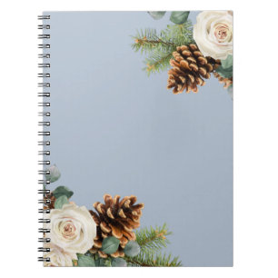 Winter Wedding Eucalyptus Greenery Vit ros Anteckningsbok