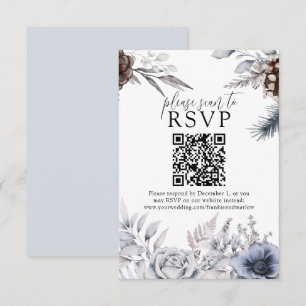 Winter Wedding Gräs Cone QR-webbplats, OSA kort