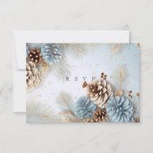 Winter Wedding Gräs Cones Blue Brown White OSA