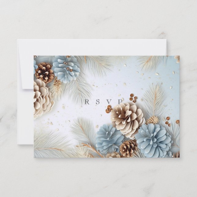 Winter Wedding Gräs Cones Blue Brown White OSA (Framsida)