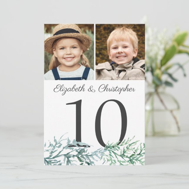 Winter Wedding Gräs Photos-Bordsnumrets signatur Inbjudningar (Stående Fram)