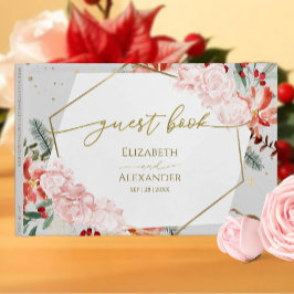 Winter Wedding Guest Bok Gilded Watercolor Blommig