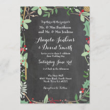 Winter Wedding Holly Chalk Julfest Inbjudan