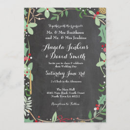 Winter Wedding Holly Chalk Julfest Inbjudan