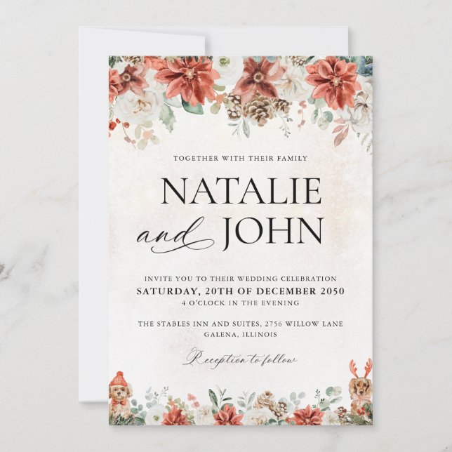 Winter Wedding Invitation Inbjudningar (Framsida)