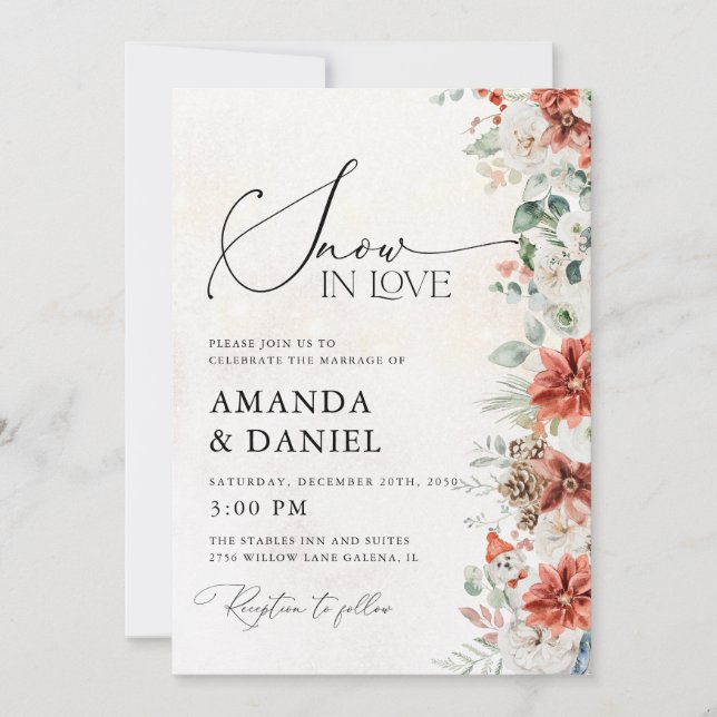 Winter Wedding Invitation Inbjudningar (Framsida)
