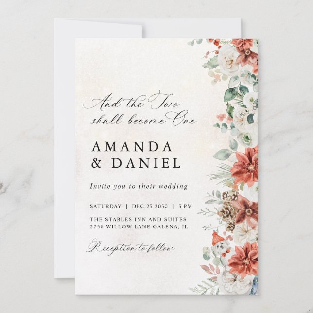 Winter Wedding Invitation Inbjudningar (Framsida)