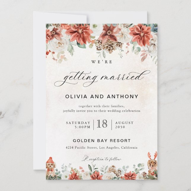 Winter Wedding Invitation Inbjudningar (Framsida)