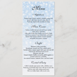 Winter Wedding Menu, Snowflake Bröllop Menu Meny