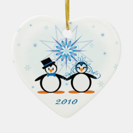 Winter Wedding Penguins Anpassade Ornament