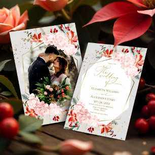 Winter Wedding Photo Investigation Watercolor Blom Inbjudningar