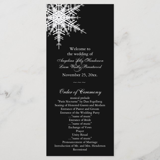 Winter Wedding Program (Framsida)