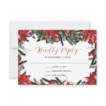 Winter Wedding Red Poinsettia Gräs Greenery