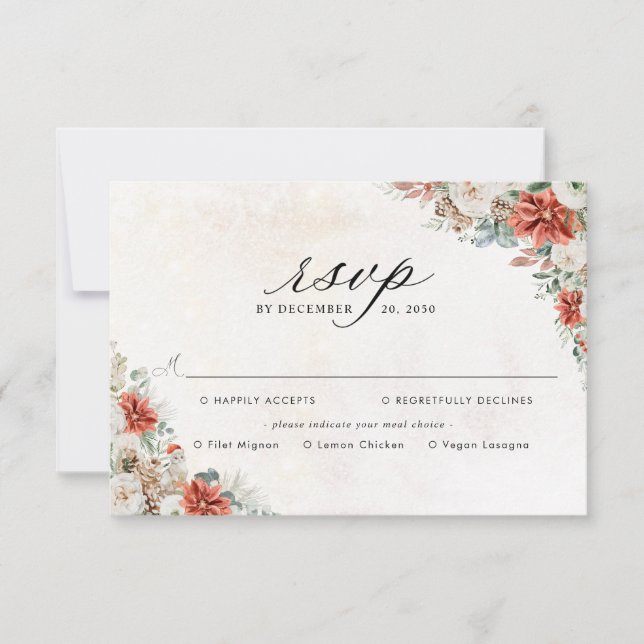 Winter Wedding RSVP Card OSA Kort (Framsida)