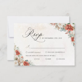 Winter Wedding RSVP Card OSA Kort
