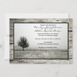 Winter Wedding | Rustic Frost | Fog | Träd | Trä Inbjudningar