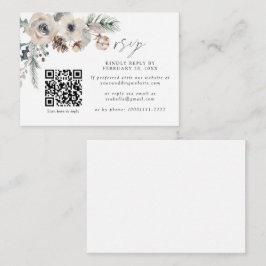 Winter Wedding Rustic White QR Code Bröllop OSA Tilläggskort