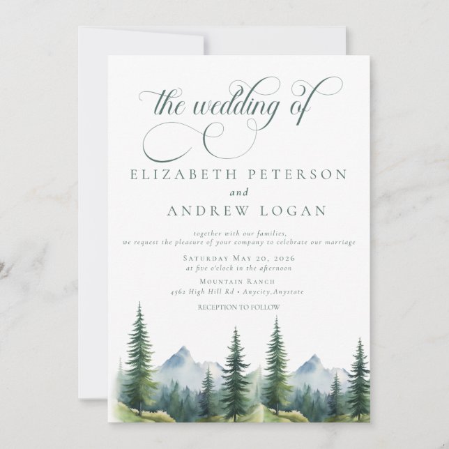 Winter Wedding | Rustiska bergsområden | QR-kod In Inbjudningar (Framsida)